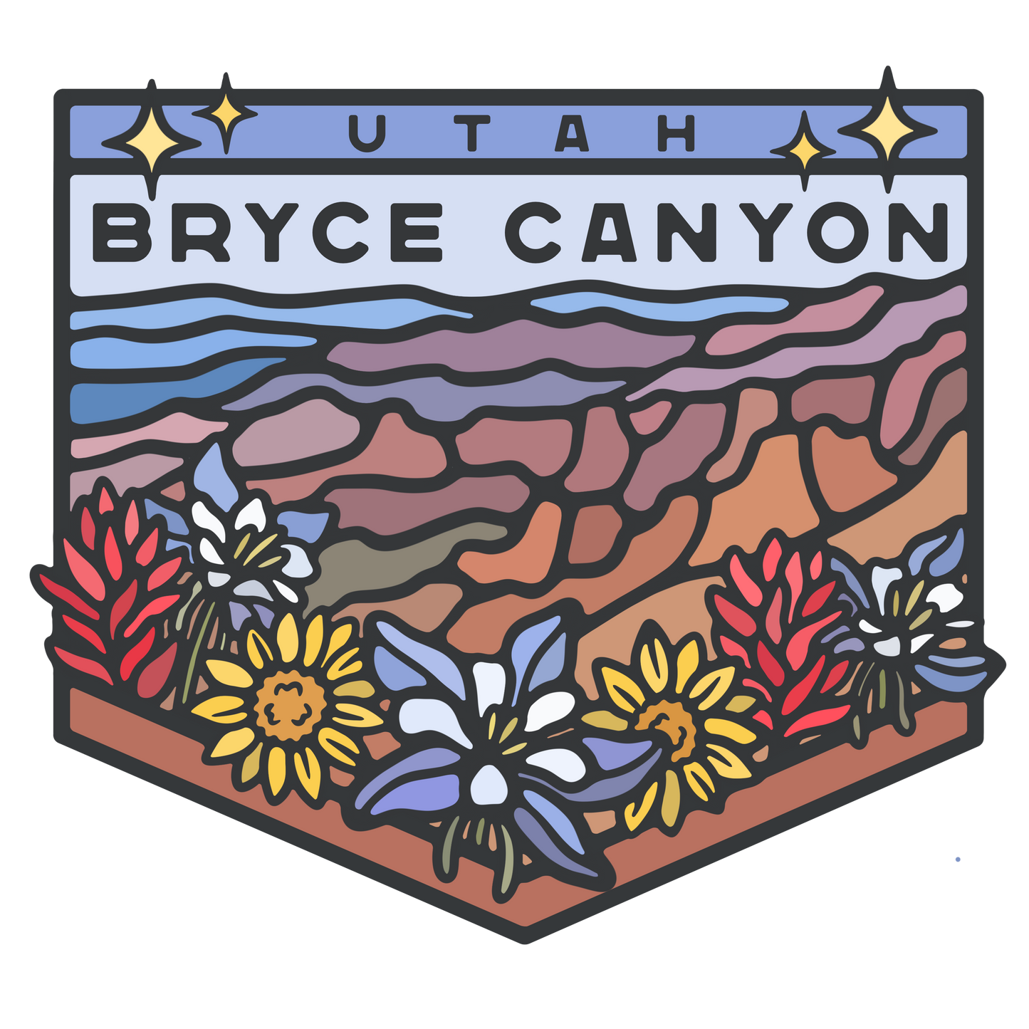 Bryce Canyon Wildflower Badge | Sticker