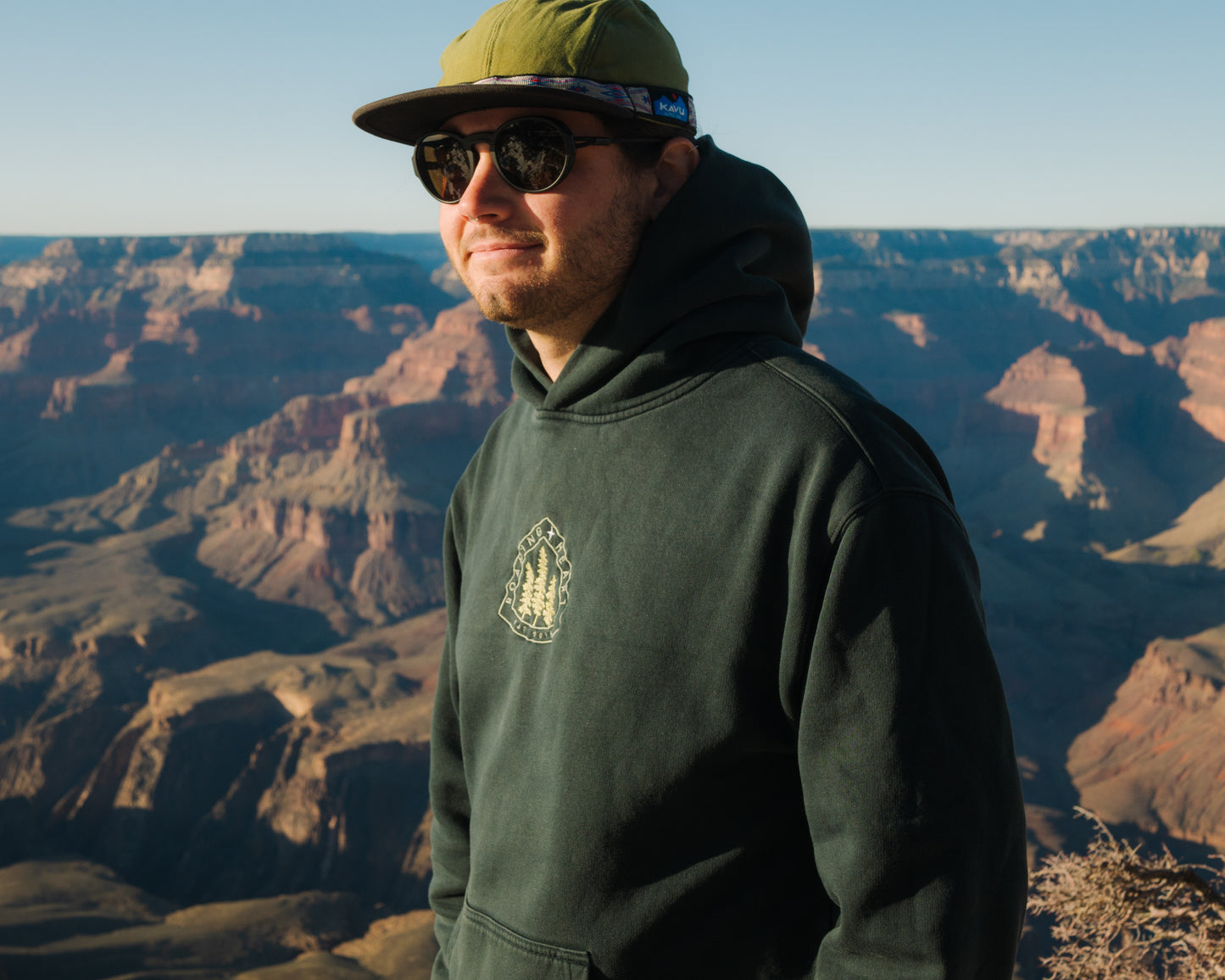 Roaming Heart | Embroidered Hoodie in Pine