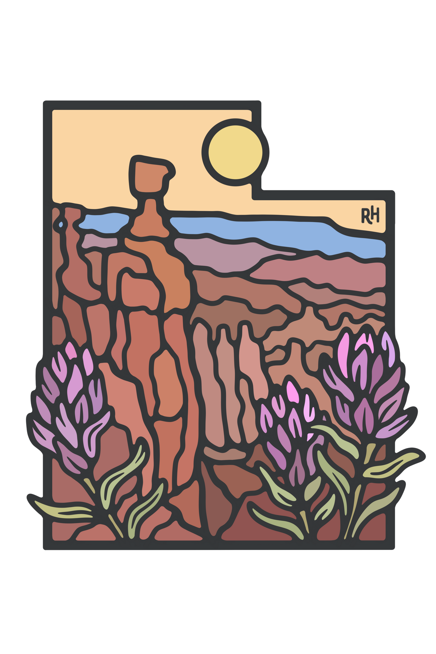 Bryce Canyon Utah Outline | Sticker