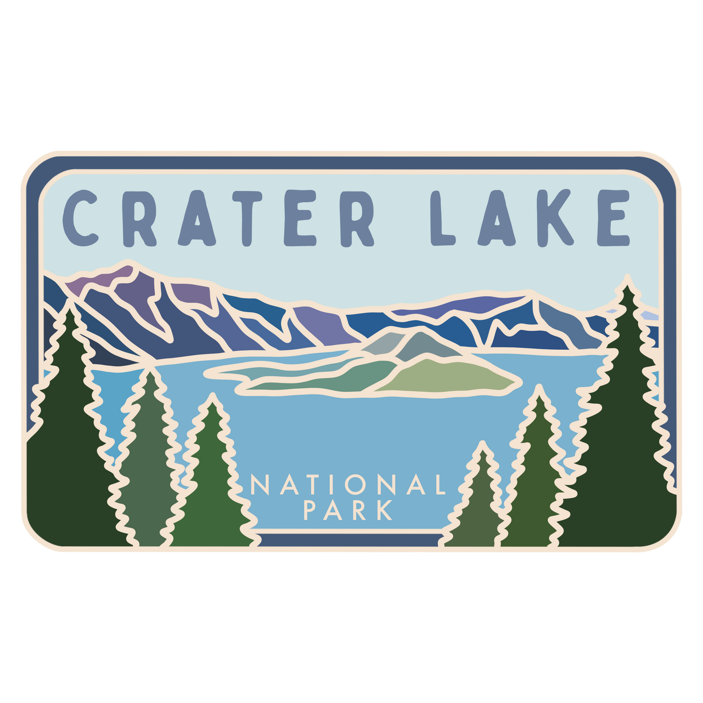 Crater Lake National Park - License Plate Series | Sticker