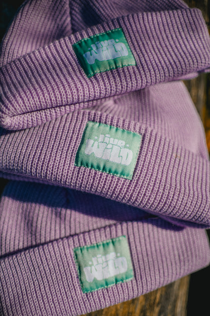Live Wild | Fisherman Knit Beanie in Lavender