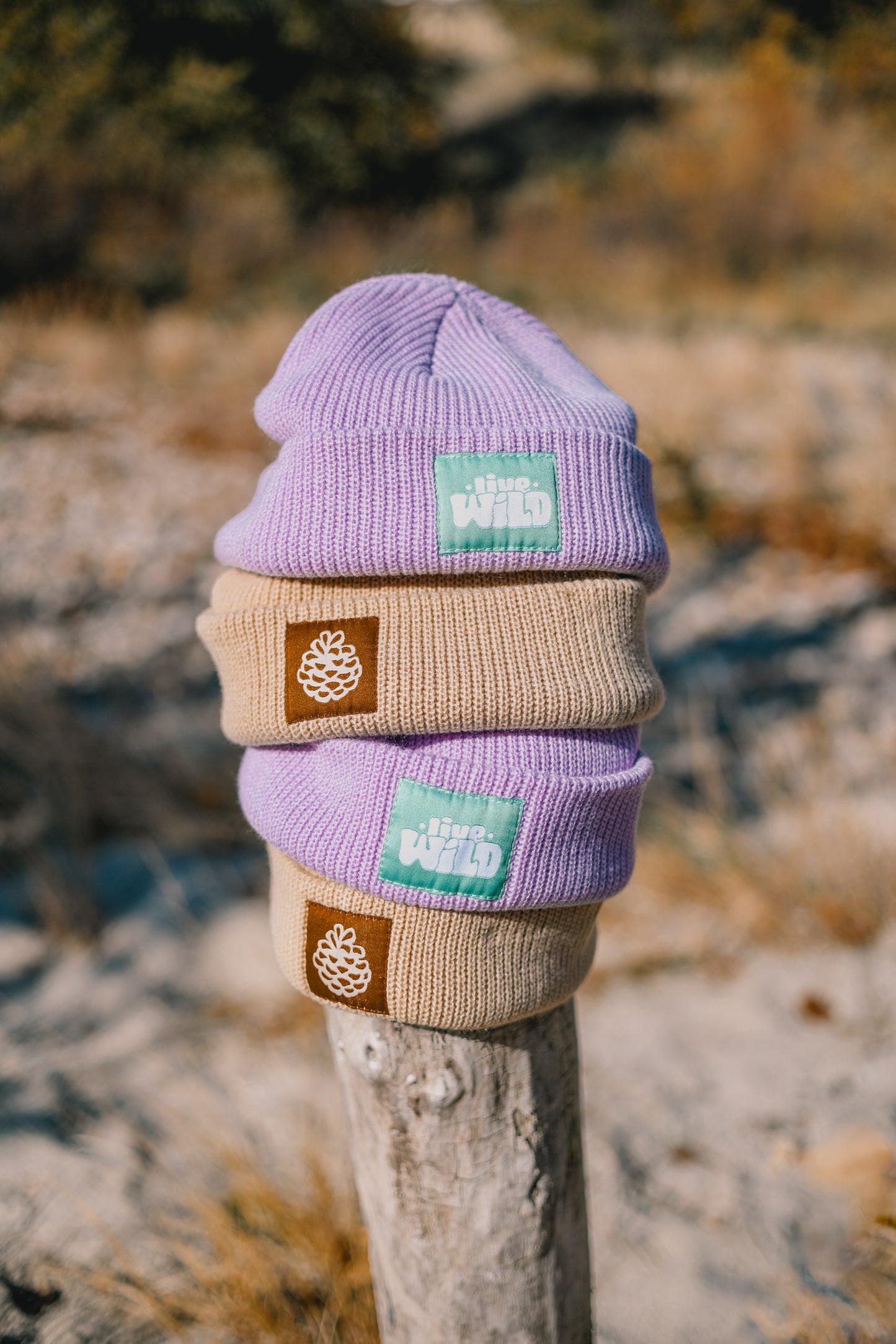 Live Wild | Fisherman Knit Beanie in Lavender