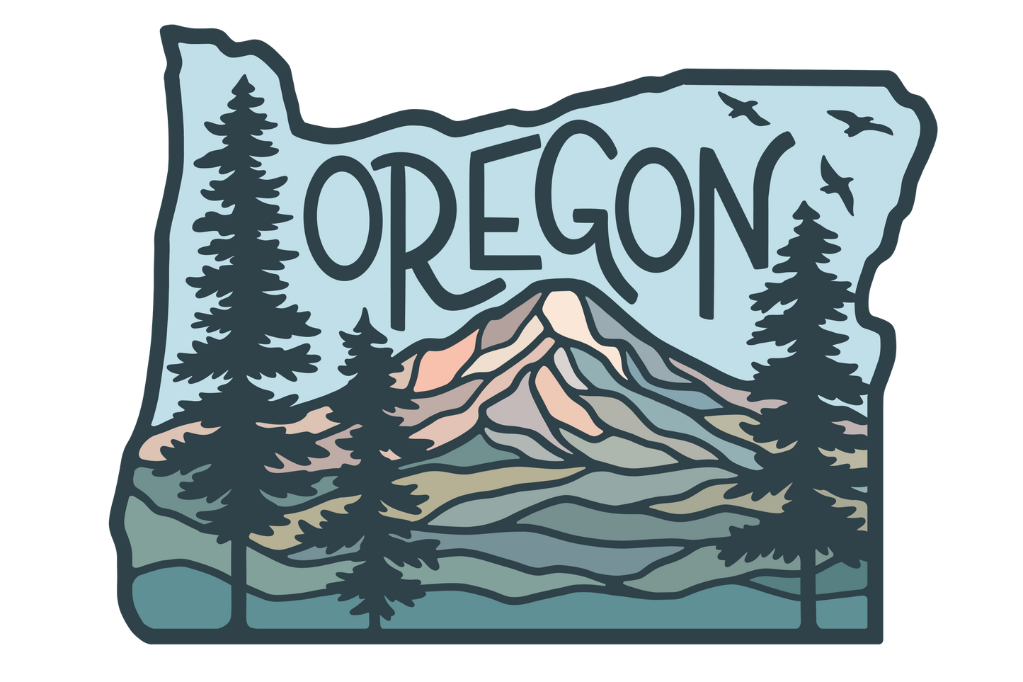 Mount Hood Oregon Outline | Sticker