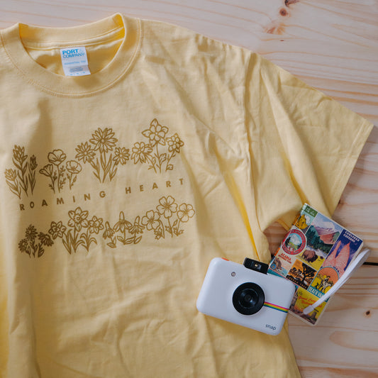 Roaming Heart Wildflowers | Short Sleeve Daily Tee in Yellow