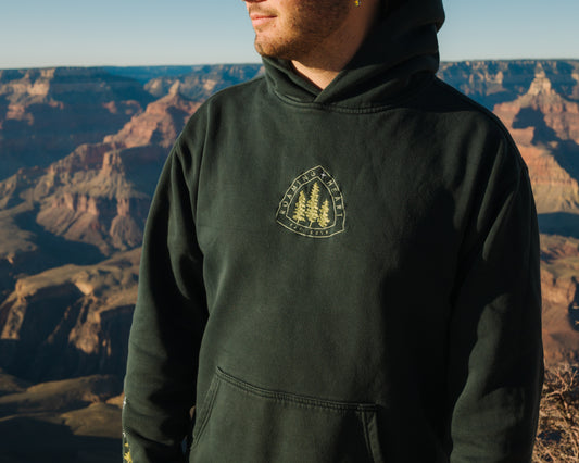 Roaming Heart | Embroidered Hoodie in Pine