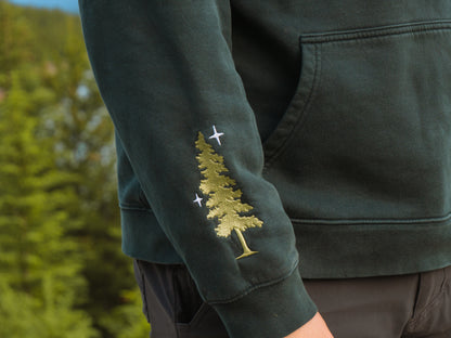 Roaming Heart | Embroidered Hoodie in Pine