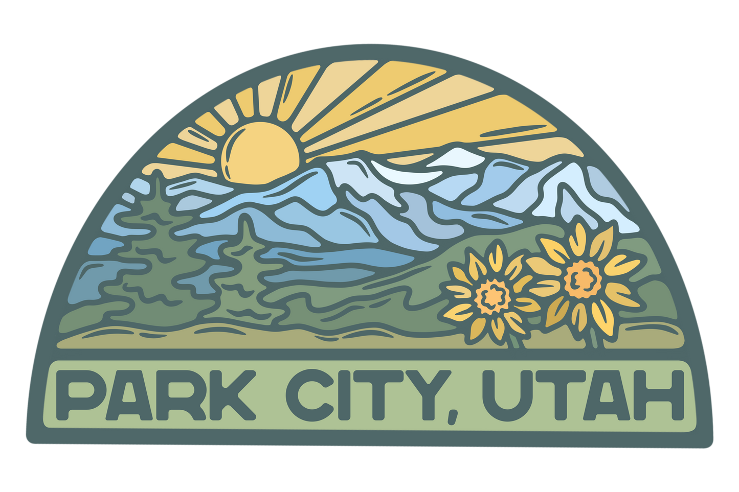 Park City Utah Wildflower Sunset | Sticker