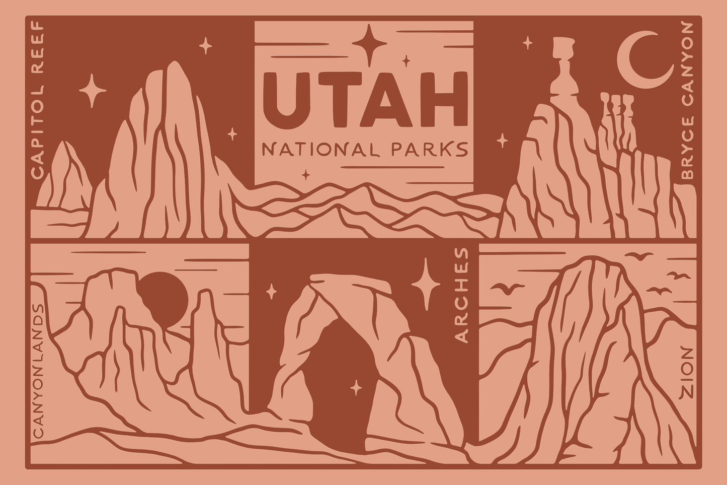 Utah National Parks | Sticker in Red Rock