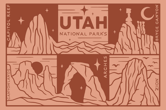 Utah National Parks | Sticker in Red Rock